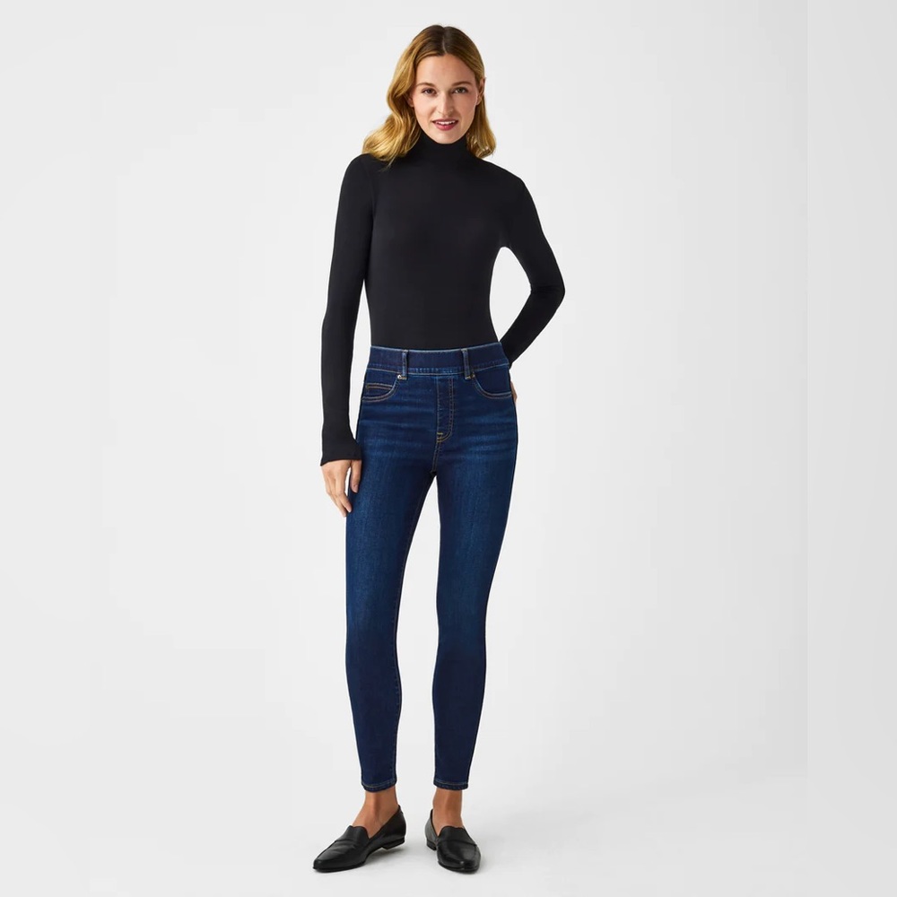 SPANX Dark Blue Denim High-Waist Skinny Jeans